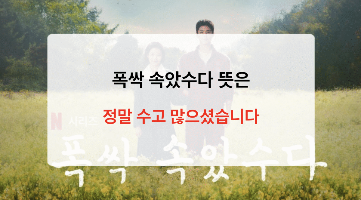 폭싹 속았수다 뜻 ‘정말 수고 많으셨습니다’